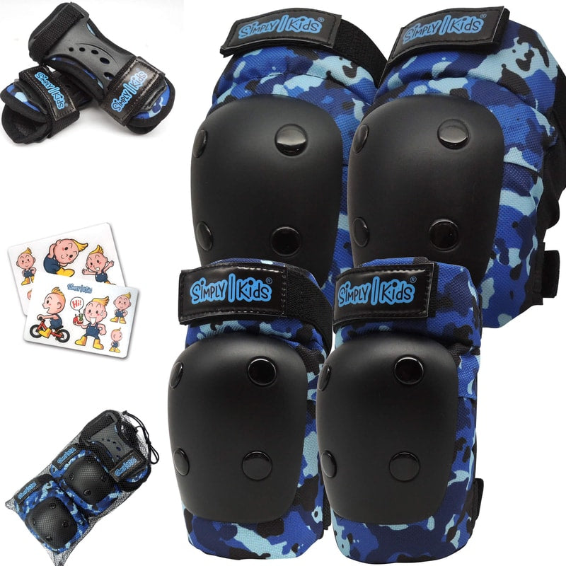 80Six Kids Protective Gear Set – Knee Pads, Elbow Pads & Wrist Guards, Youth Skateboard Safety