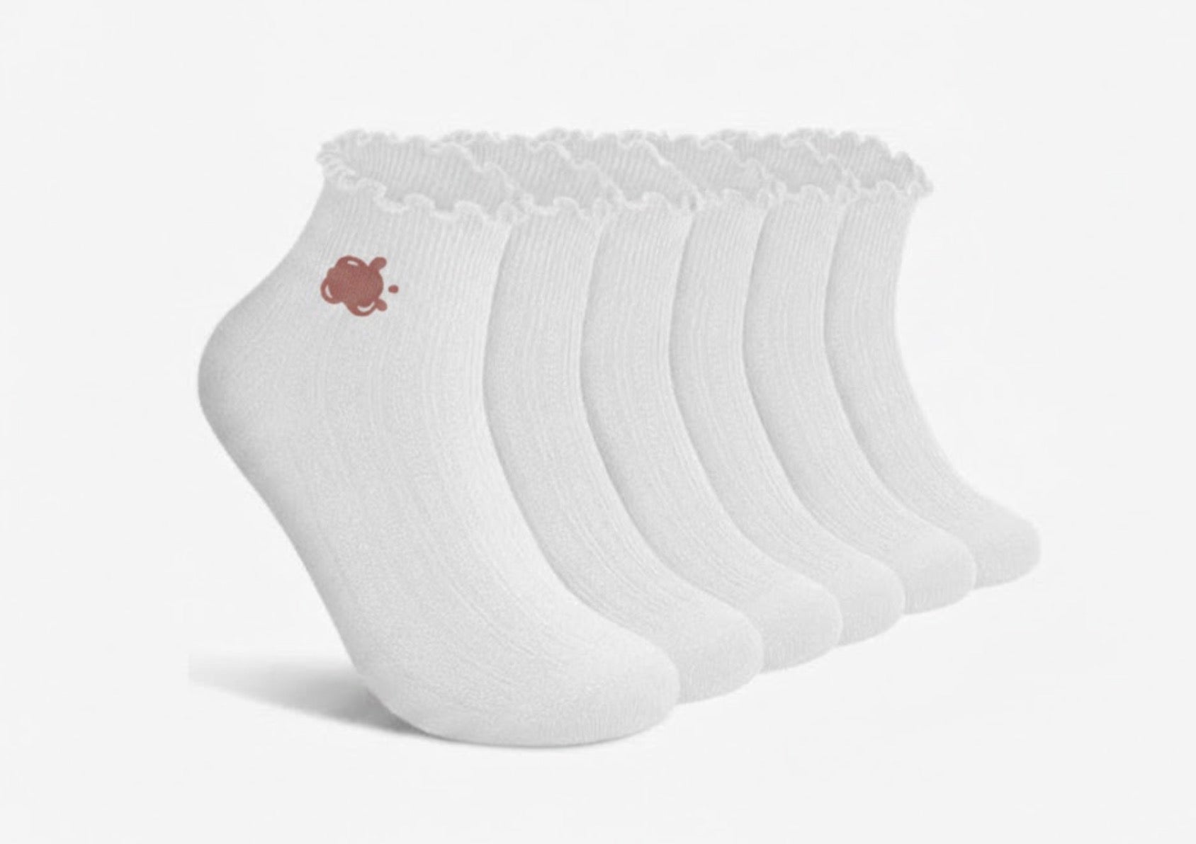 NuVETTa 6 Pairs of Ruffle Socks Women, Cute Ruffle Ankle Socks