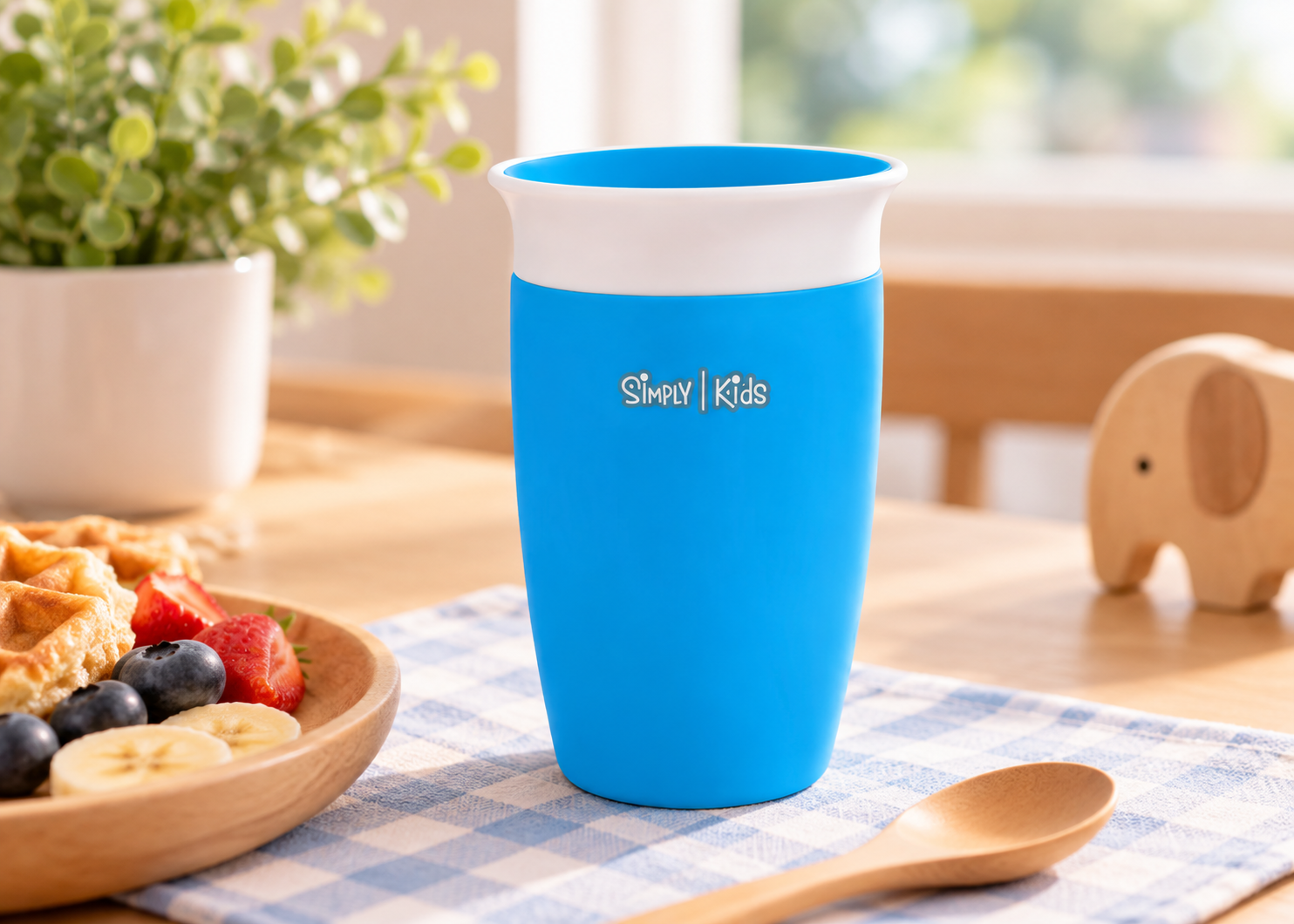 Simply Kids Baby Cup – Blue with White Rim