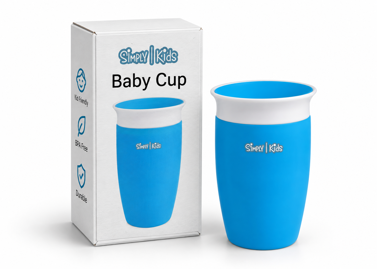 Simply Kids Baby Cup – Blue with White Rim