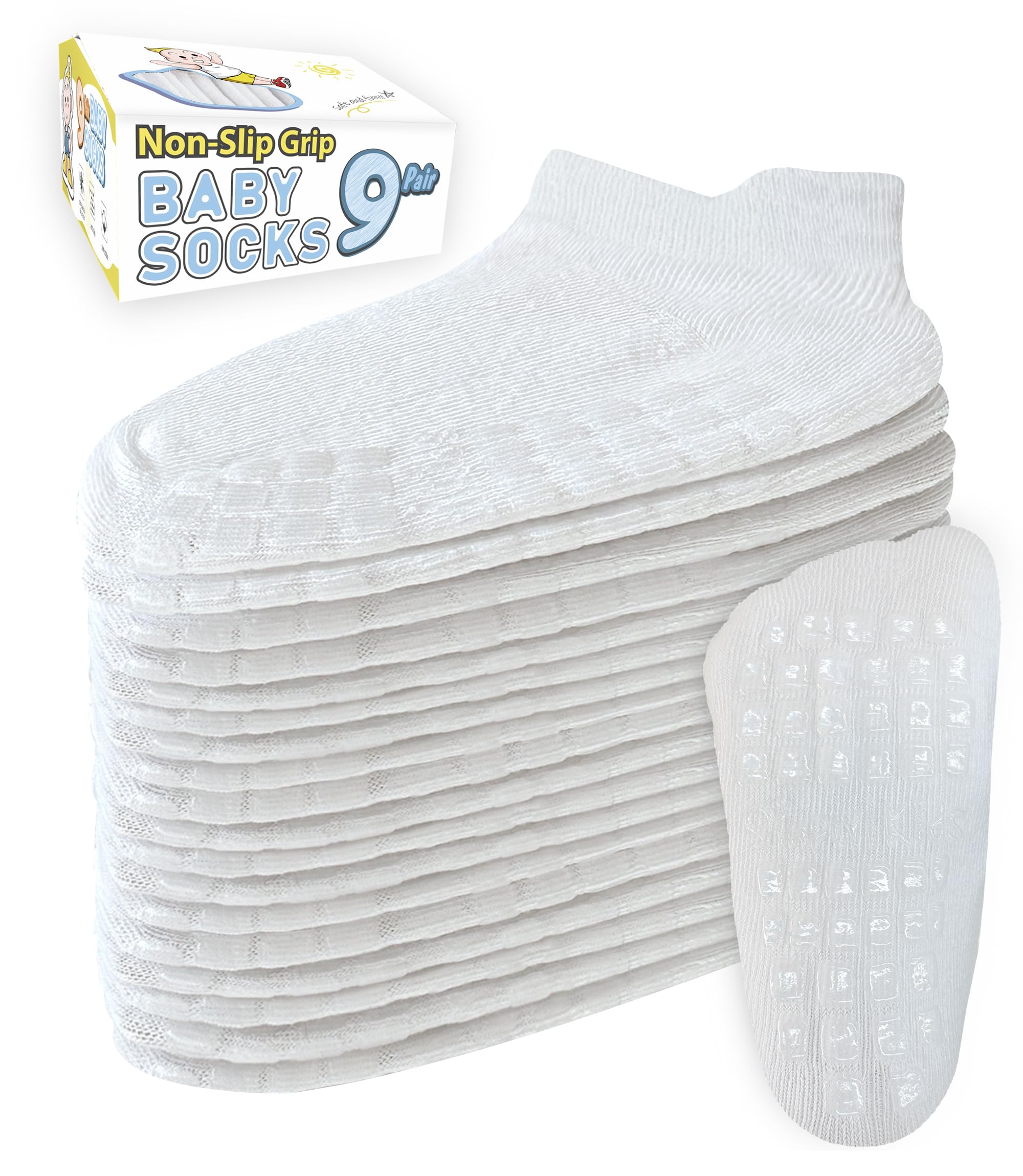 Baby Non-Slip Ankle Socks – Superior Grip, Soft Cotton, for Active Toddler Girls & Boys (Ages 0-7)