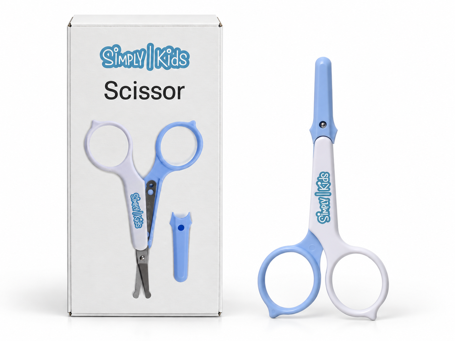 Simply Kids Safety Scissors with Blade Cover – Lavender & White