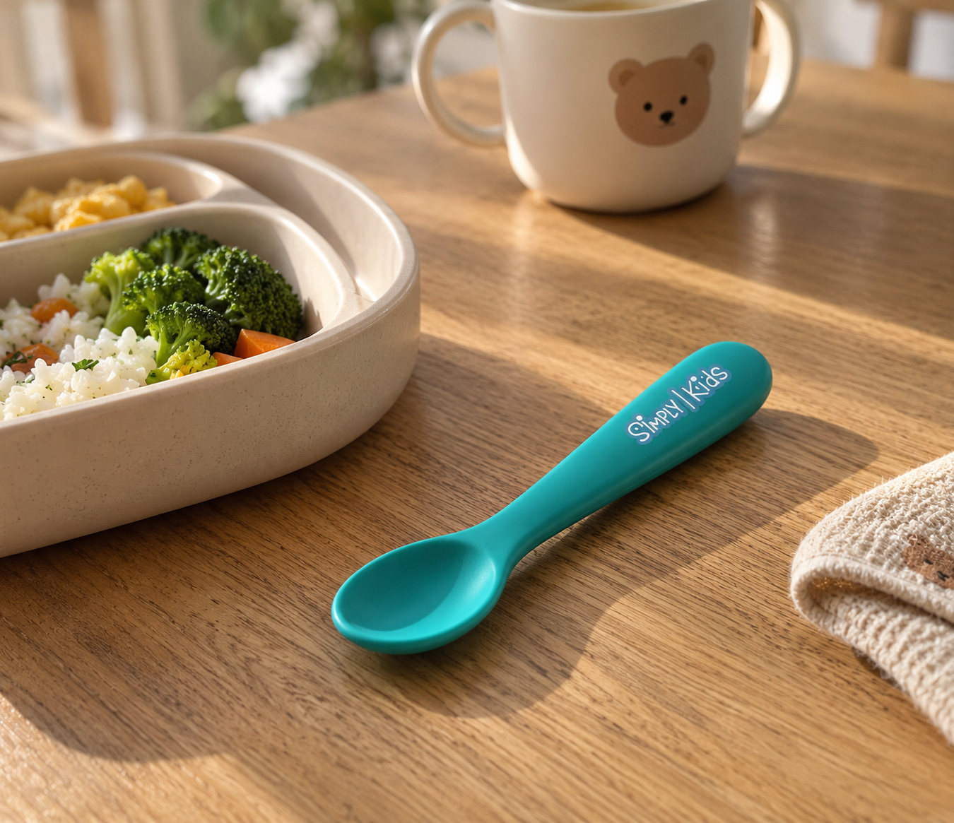 Simply Kids Spoon – Teal Mealtime Spoon