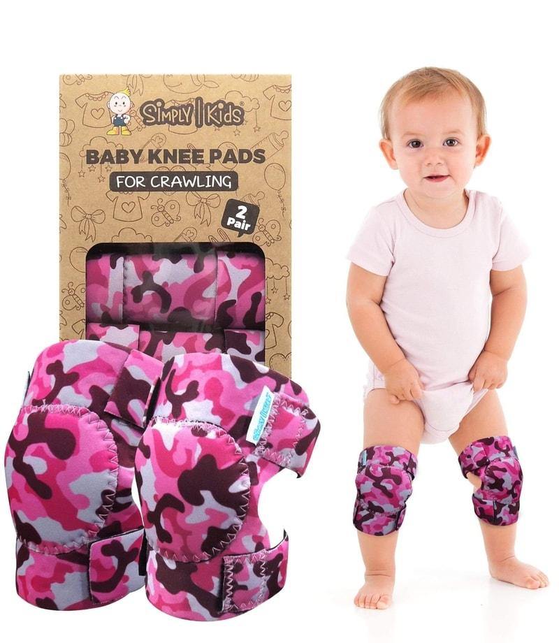 (Pink Camo) Baby Knee Pads for Crawling | Protector for Toddler, Infant, Girl, Boy - Simply Kids
