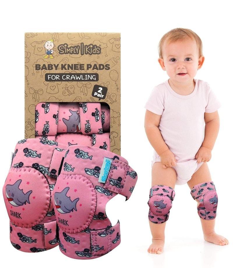 (Pink Shark) Baby Knee Pads for Crawling | Protector for Toddler, Infant, Girl, Boy - Simply Kids