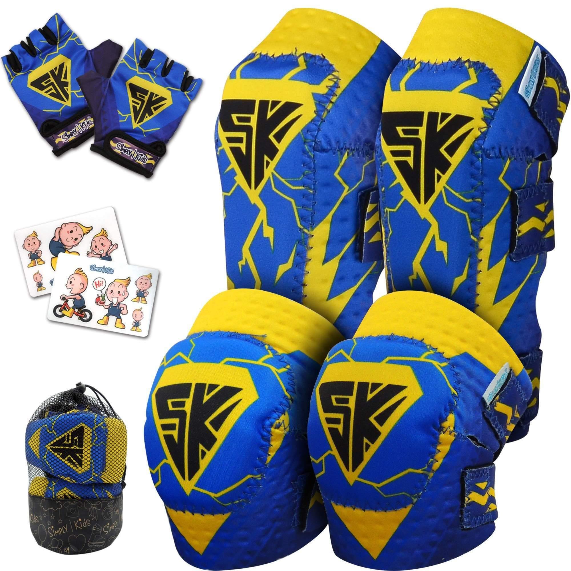 (The Flash Hero) Innovative Soft Kids Knee and Elbow Pads with Bike Gloves - Simply Kids