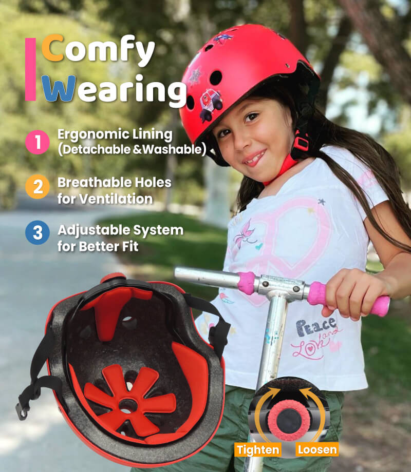 (🚒 Free Style) Kids Helmet with DIY Stickers for Toddler, Boy, Girl