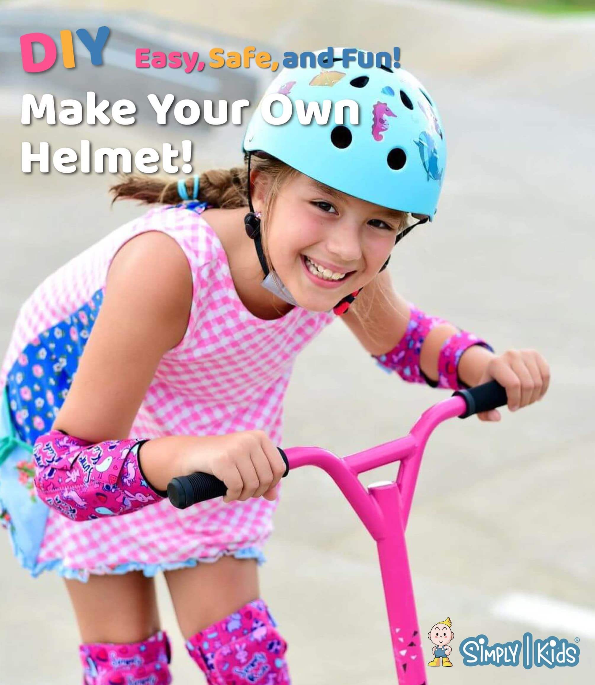 bike helmet pink toddler ( Ocean World) Kids Helmet with DIY Stickers for Toddler, Boy, Girl