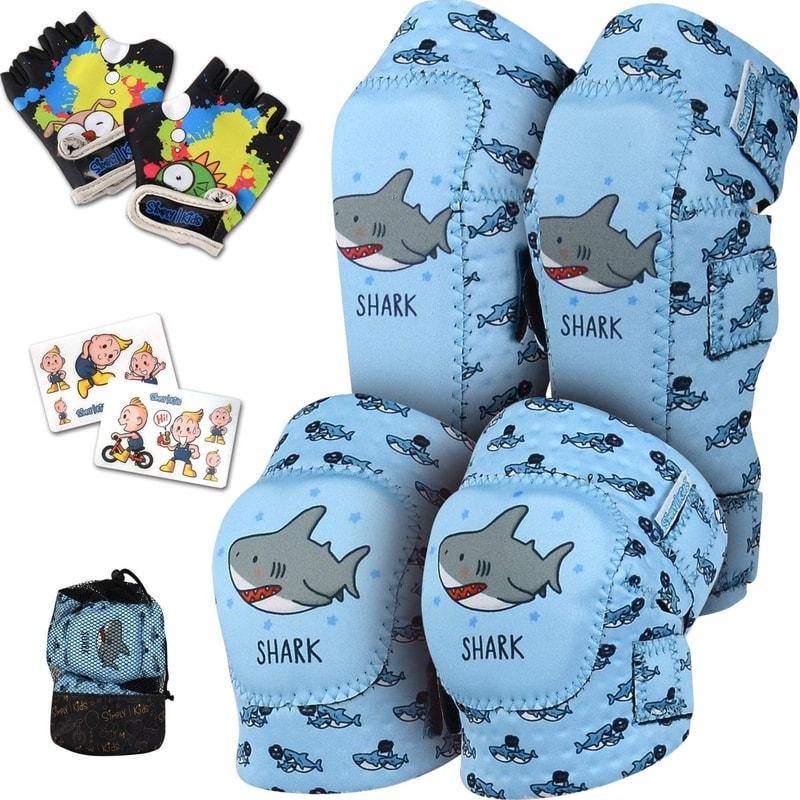 (Shark) Innovative Soft Kids Knee and Elbow Pads with Bike Gloves - Simply Kids