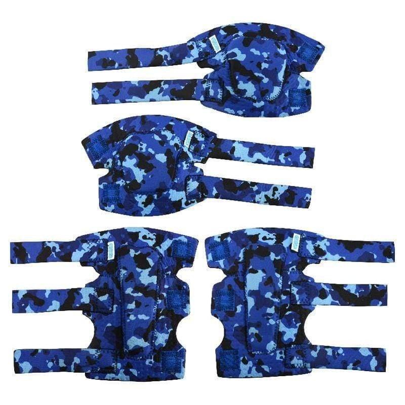 (Ocean Camo) Innovative Soft Kids Knee Pads and Elbow Pads with Bike Gloves - Simply Kids