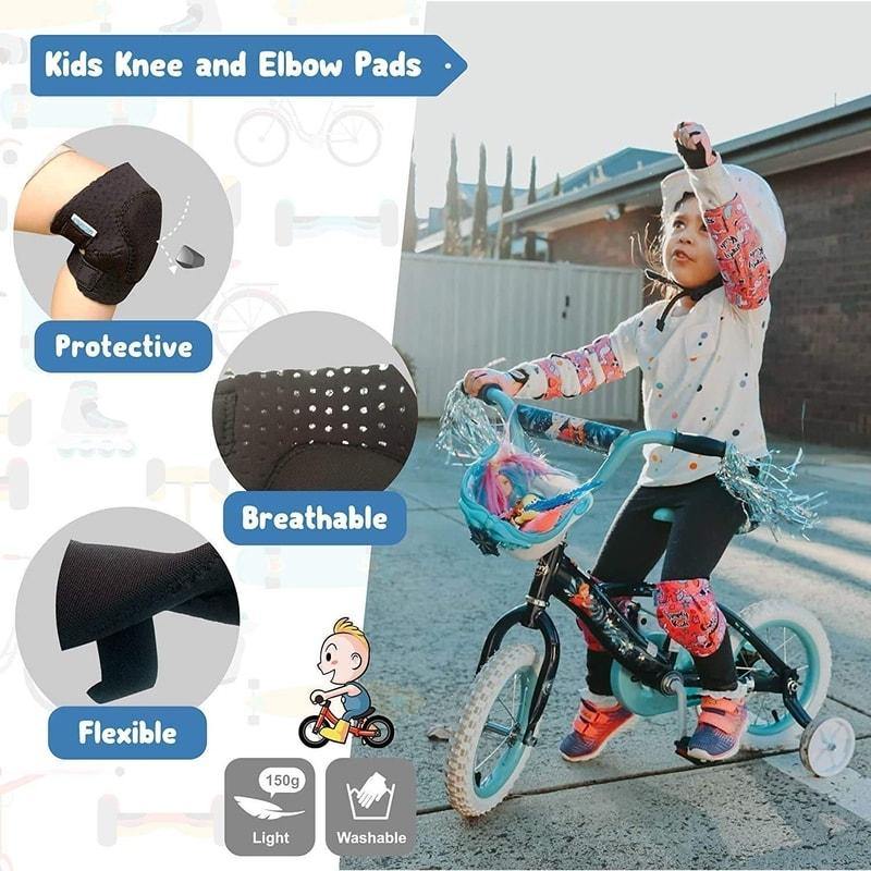 [1st Gen.] Innovative Soft Kids Elbow and Knee Pads with Bike Gloves (🦄 Unicorn)