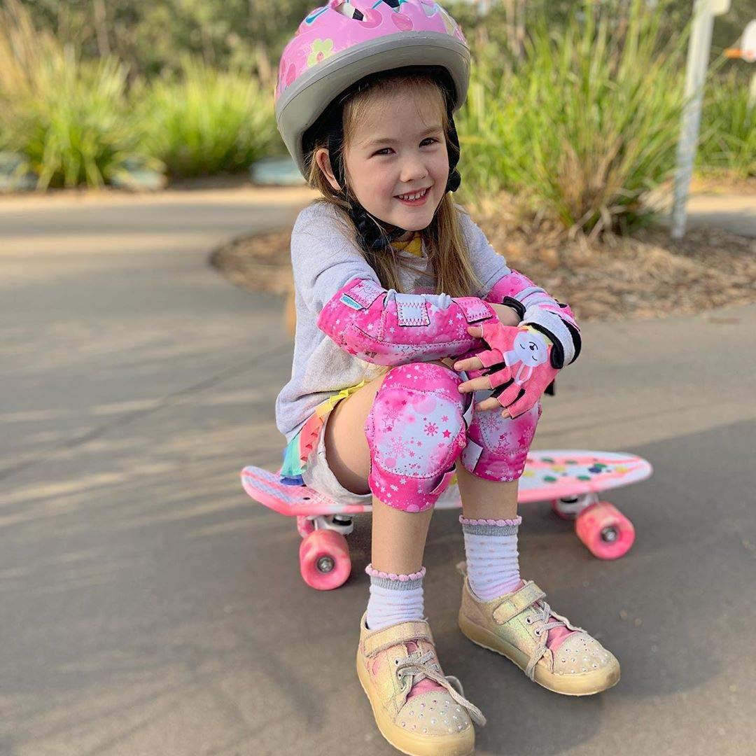 FIODAY Kids Knee & Elbow Pads Set With Wrist Guards | Adjustable Protective Gear For Skating, Biking, Scooter