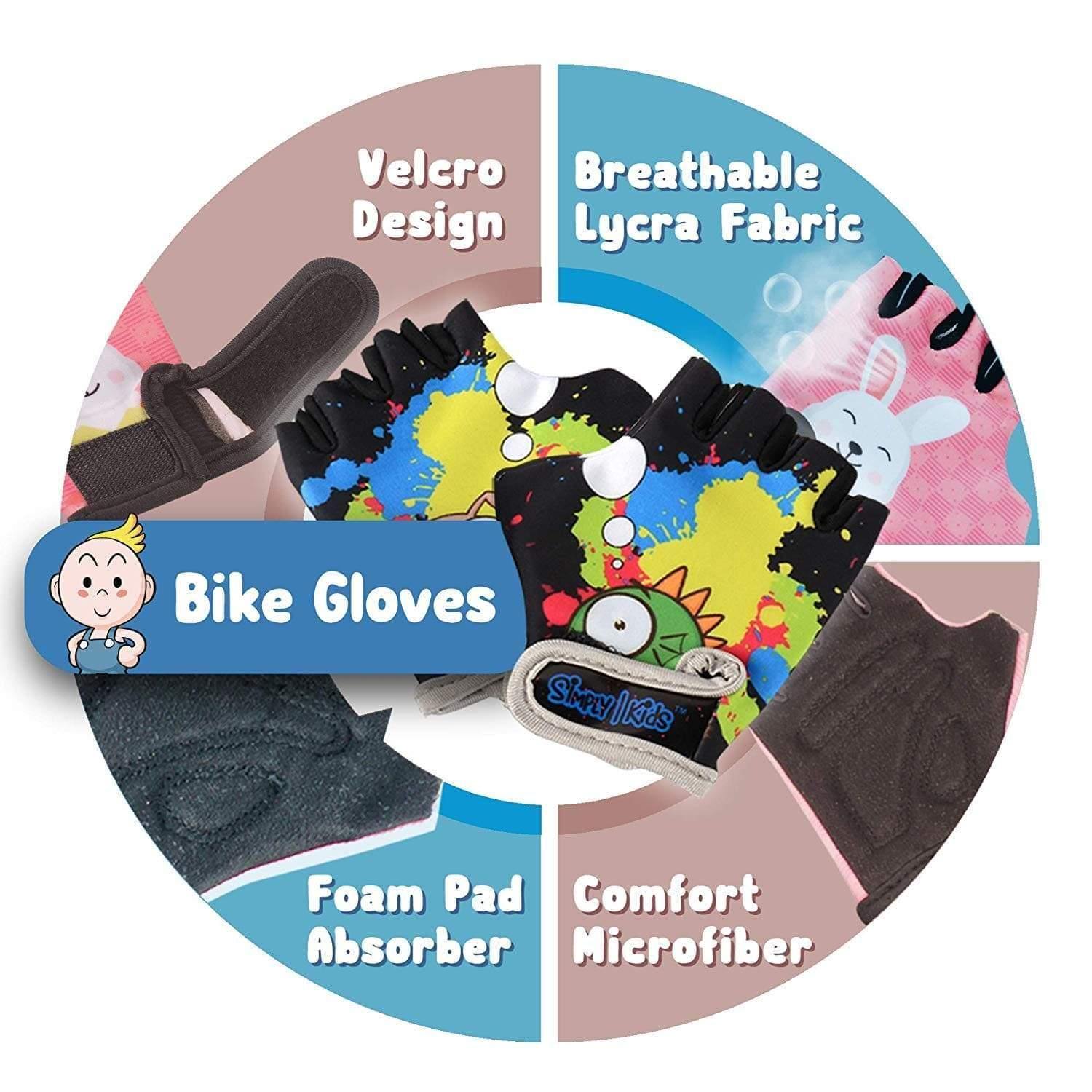 [1st Gen.] Innovative Soft Kids Elbow and Knee Pads with Bike Gloves (Blue Snowflake)